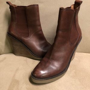 Lucky Brand Wedge Leather Booties